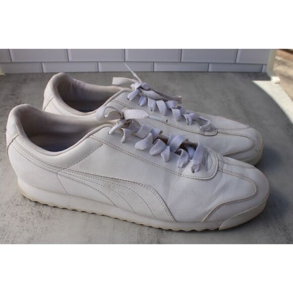 PUMA Roma Men's Basic White Shoes Size 14 - Picture 1 of 6